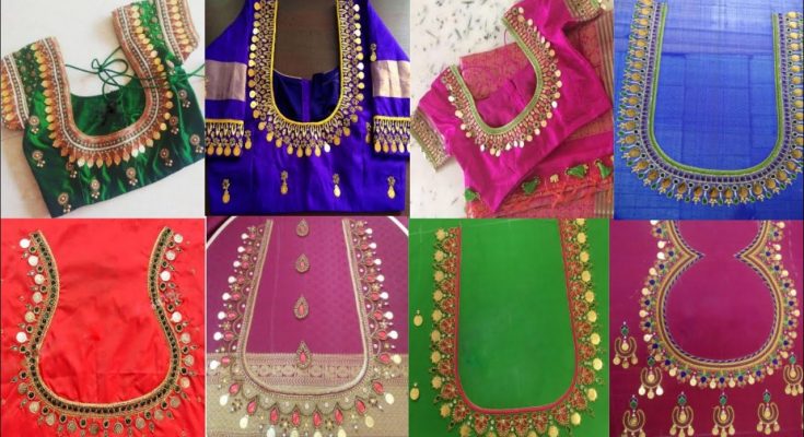 aari work blouse designs, magga work blouse designs, blouse designs collection, 50 simple aari work blouse designs